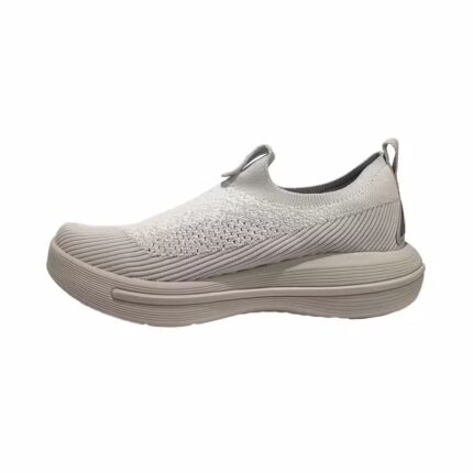 Slip On Shoes White Flower Yarn